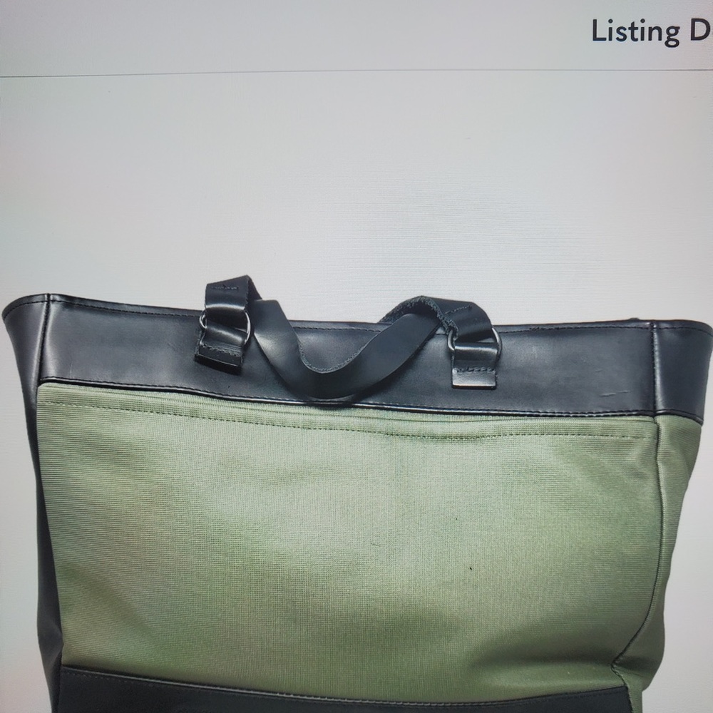 Vintage Large Size Leather & Canvas Re-Done Surplus Military Tote